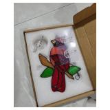 Calmpathz 2-Pack Handmade Cardinal Stained Glass Window Hanging Suncatchers â Memorial Gifts for Women, Bird Lover Gifts, Colorful Sun Catcher Window Decor with Suction Hooks, Ready to Gift