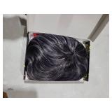 MOONSHOW Short Grey Wigs for Black Women Grey Pixie Cut Wig Synthetic Short Side Part Pixie HairCut Wigs with Bangs for Old Women Gray Straight Pixie Wig