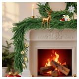 12ft 2Pcs*6ft Artificial Norfolk Pine Garland,Christmas Garland Greenery Garland for Mantle, Fireplace, Table, Wall, Window, Bedroom,Fence, Indoor Outdoor Holiday Winter Hanging Christmas Decorations