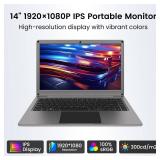 ELECROW 14 Inch Portable Monitor with Keyboard, Lapdock 1080P FHD IPS Display with Built-in Battery, USB C External Computer Monitors Compatible with Raspberry Pi, Phone, Mini PC, Mac, Game Console