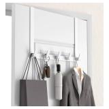 KitchLife Long Over The Door Hooks Hanger with 15.75\" Extended Arms, Fits 1 3/8\" Doors, L40U - Upgraded Thickened Heavy Duty Bathroom Accessories and Towel Rack Organization - 1 Pack, Glossy White