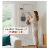 KitchLife Long Over The Door Hooks Hanger with 15.75\" Extended Arms, Fits 1 3/8\" Doors, L40U - Upgraded Thickened Heavy Duty Bathroom Accessories and Towel Rack Organization - 1 Pack, Glossy White