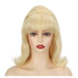 Sabosi Blonde Beehive Wig Women Vintage Retro Wig 50s 60s 70s Wig with Bangs for Women Synthetic Hair for Halloween Costume Party