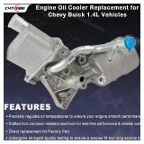 Engine Oil Cooler Filter Housing Assembly Adapter with Gasket, Filter Insert, Cap Compatible with 2011-2021 Chevy Cruze Sonic Trax Buick Encore 1.4L Turbo Replace 55566784 918-428 55565388 88179-91400
