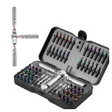 VMAN Ratchet Screwdriver Set, 66 in 1 magnetic Screwdriver sets, S2 Steel Bits, DIY Combination Flexible Shaft, Suitable for Furniture Assembly, Precision Electrical Appliance Repair, Bicycle Tools