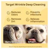 HICC PET Wrinkle Wipes, Vet-Recommended Dog Wipes Cleaning Deodorizing, Soothes Redness & Odor, Prevents Infections, Tear Stain Remover, Gentle for French Bulldogs, Pugs, English Bulldogs (100 Counts)
