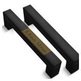 Mega Handles 12 pack  I Cabinet Pulls 5.5 Inch, Stainless Steel Cabinet Handle Pulls I Ideal for Kitchen Drawer, Cabinets, Door, Cupboard I Hardware for Cabinets - Hole Distance 5 Inch - Matte Black