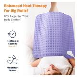 Ultra-Wide Microplush Heating Pad - 20\"x24\" Electric Heating Pad for Back, Neck, Shoulder Pain and Cramps - Moist Heat Option, Machine Washable, Auto-Off - Gifts for Women, Mom, Grandma, Wife