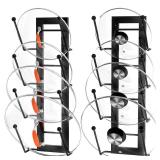 8 Layers of Adjustable Pot Lid Organizer Rack for Cabinet Door/Wall2Pack Lid Organizer Pots and Pans Holder for Kitchen Storage with No Drilling Adhesive 5.7 W(Black)