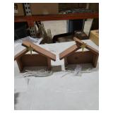 Pinkunn 2 Sets Christmas Nativity Manger 10.6 Inch Nativity Stable with LED Light Roof Star Wooden Manger Scene Creche for Christmas Christian Religious Gifts Xmas Stable Home Desk Decor