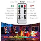 ITICdecor Christmas String Lights 33ft 100 LED Battery Fairy Lights for Indoor Outdoor Waterproof with Remote Control & Timer & 8 Modes Battery Operated String Lights for Xmas Tree Party Garden