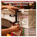 Fireplace Stocking and Garland Hanger, 2 in 1 Mantel Hanger for Garland, Fireplace Stocking Holders for Mantle Garland Hooks for Xmas Holiday Home Party Decoration,Fits 0.31-3.9"Mantles (White, 4)