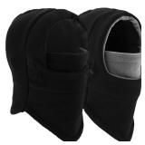 Balaclava Ski Mask 2 Pcs - Windproof Warmer Fleece Adjustable Winter Mask for Men Women