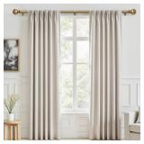 IFELS Heavy Duty Curtain Rods for Windows 32 to 60 Inch, 1 Inch Brush Gold Curtain Rods Adjustable and Easy Installation, Decorative Long Curtains Rod with Elegance Design (W9,Gold,32-60\")