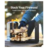 YEFU Mini Firewood Rack for Solo Mesa Stove Mesa XL, 12in Logs Holder for Outdoor Indoor Fireplace, Wood Lumber Storage Organizer, Carbon Steel Small Logs Bin Tools Tabletop Fire Pit Accessories