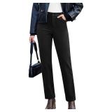 GRAPENT Straight Leg Pants Women Womens Soft Corduroy Pants Fall Clothes Black Small Fits US Size 4 to 6