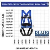 DIJJIG Safety Harness Fall Protection Kit Full Body Roofing Harnesses With Internal Shock Absorbing Lanyard, Blue Safety Harness For Construction OSHA/ANSI Compliant