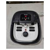 HOSPAN Collapsible Foot Spa with Heat, Bubble, Red Light, and Temperature Control, Foot Bath Massager with 8 Shiatsu Massage Rollers, Pedicure Foot Spa for Relaxation and Stress Relief, Black