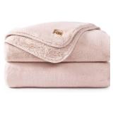 UGG Whitecap Fleece Throw Blanket, Soft Warm Throw for Bed or Chair, Luxury Bedroom Decor, Cozy Blankets, Machine Washable, 50-inch x 70-inch, Pink Quartz