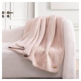 UGG Whitecap Fleece Throw Blanket, Soft Warm Throw for Bed or Chair, Luxury Bedroom Decor, Cozy Blankets, Machine Washable, 50-inch x 70-inch, Pink Quartz
