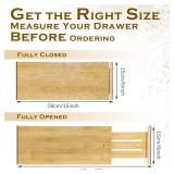 DoubleFill 8 Pcs Deep Bamboo Drawer Dividers, Deep Kitchen Dresser Drawer Organizer with Spring Loaded for Clothes, Adjustable Expandable from 15-22 Inch (Wood Color,6 Inch)