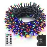 ITICdecor Christmas String Lights 33ft 100 LED Battery Fairy Lights for Indoor Outdoor Waterproof with Remote Control & Timer & 8 Modes Battery Operated String Lights for Xmas Tree Party Garden