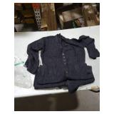 Jenisso Womens V-Neck Button Maxi Cardigan Bell Long Sleeve Open Front Split Breasted Sweater Dress Black