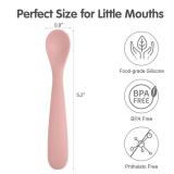 Eascrozn 6 Pack Silicone Baby Spoons, Baby Spoons Self Feeding 6 Months+, BPA Free, Soft Tip Baby Utensils Feeding Spoon, Baby Led Weaning Supplies, Dishwasher and Boil Safe