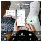 Naughtbaby FitElf 3 Pro Smart Ring Fitness Tracker, Health Sleep Tracker (12(67.8mm), Black)