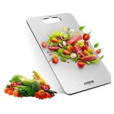 APMRQIB Titanium Cutting Boards for Kitchen, 100% Pure Titanium Cutting Boards Double Sided Non Toxic Cutting Board, Hygiene Durable Dishwasher Safe 10.3x6.3"