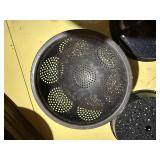 GRANITE COLINDER, POTS, PANS......................GAR