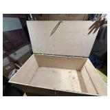 VINTAGE STORAGE BOX WOOD 32"X17"X12".................GAR