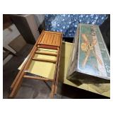 NEW 52" CELINING FAN/ WOOD FOLDING CHAIR..................GAR
