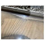 ANTIQUE 25"X25" DEER FABRIC PICTURE....................GAR