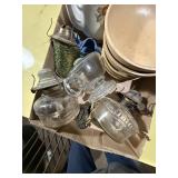 KEROSENE LAMPS/WOOD BOWLS, DRIPOLATOR COFFEE POT