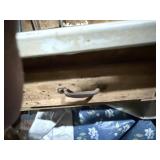 VINTAGE PORCELAIN TOP TABLE W/ 2 DRAWERS..................GAR