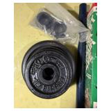 Metal barbell, glassware, chalk - GAR