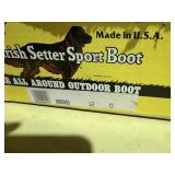 Red Wing hunting boots (12D), orange hat & vests, leather gloves - GAR