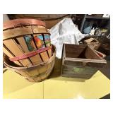 Wood antique box, fruit baskets - GAR