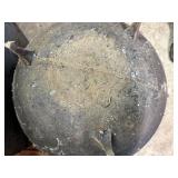 CAST IRON POT - 20" W/CHAIN , GOOD SHAPE..........SHOP