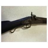 ANTIQUE KENTUCKY LONG PERCUSSION RIFLE W/ FIXED SIGHTS