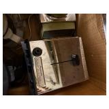 BOX OF MISC, TOASTER, OLD COFFEE POT, BLENDER,  MINI COFFEE POT.........................KTCH