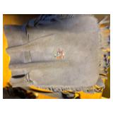 RENDEZVOUS COSTUME ITEMS, VINTAGE SUITCASE AND CONTENTS MOCCASINS, LEATHER BAG, FUR, MISC.........KCHN