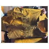 RENDEZVOUS COSTUME ITEMS, VINTAGE SUITCASE AND CONTENTS LEATHER PANTS, SHIRT, BAGS AND BELTS, LOTS OF MISCMISC.........KCHN