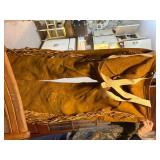 RENDEZVOUS COSTUME ITEMS, VINTAGE SUITCASE AND CONTENTS LEATHER PANTS, SHIRT, BAGS AND BELTS, LOTS OF MISCMISC.........KCHN