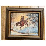 2 paintings - Indian and mountain scene -- NBD