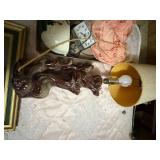 Painting, vintage lamp, light & clock -- NBD