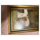 Painting, vintage lamp, light & clock -- NBD