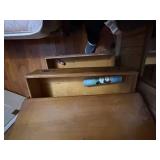 Small desk with 3 drawers and contents -- NBD