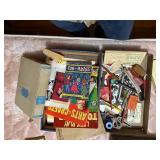 2 flats of books & small vintage collectibles -- NBD